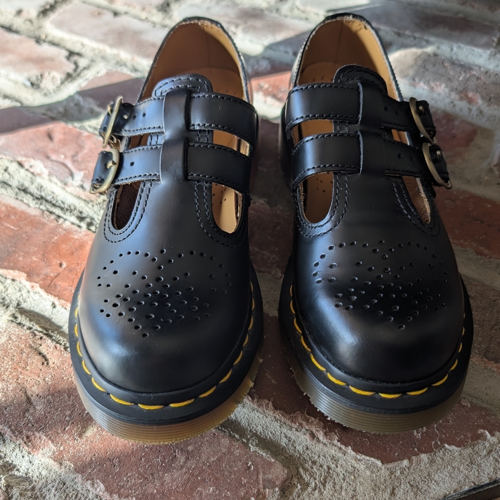 Dr. Martens Black Leather Mary Jane Shoes